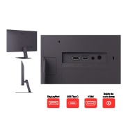 Vista lateral con el monitor inclinado